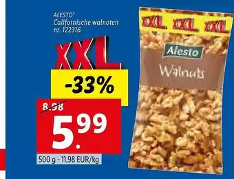 Lidl Alesto californische walnoten aanbieding