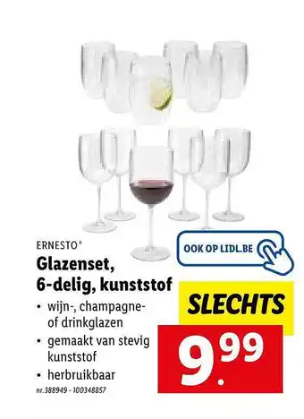 Glazenset 6delig, kunststof