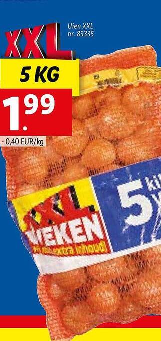 Lidl Uien xxl aanbieding