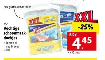 Lidl W5 vochtige schoonmaakdoekjes aanbieding