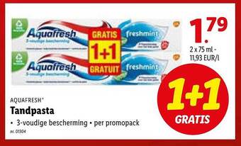 Lidl Aquafresh tandpasta aanbieding