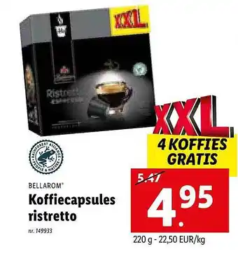 Lidl Koffiecapsules ristretto aanbieding