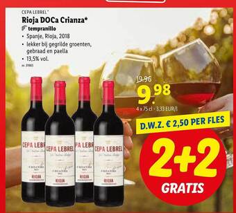 Lidl Rioja doca crianza tempranillo aanbieding