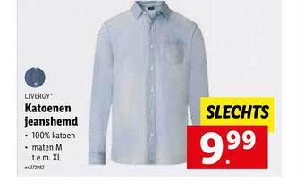 Lidl Katoenen jeanshemd aanbieding