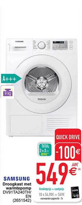Cora Samsung droogkast met warmtepomp aanbieding