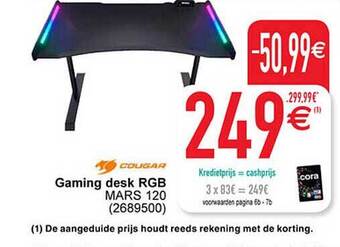 Cora Gaming desk rgb mars 120 aanbieding