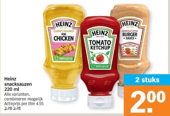 Albert Heijn Heinz snacksauzen 220ML aanbieding