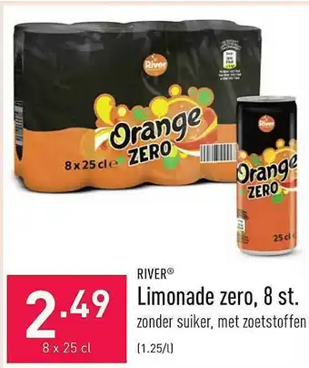 ALDI River limonade zero, 8 st. 8x25 cl aanbieding