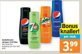 Albert Heijn Sodastream siropen 0.44 liter alle varianten aanbieding