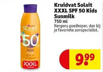 Kruidvat Kruidvat solait xxxl spf 50 kids sunmilk 750 ml aanbieding