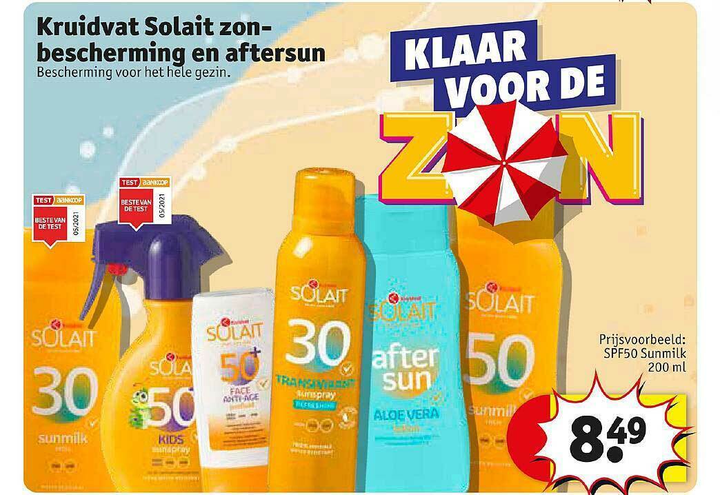 Kruidvat solait zonbescherming en aftersun 200 ml promotie bij Kruidvat