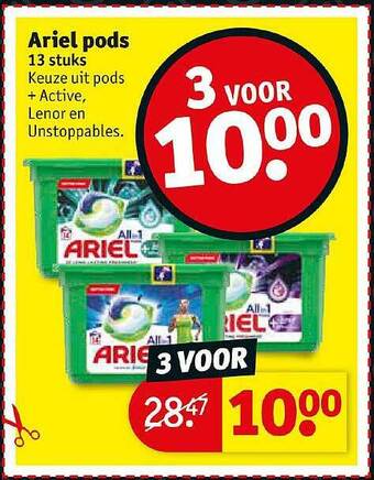 Kruidvat Ariel pods aanbieding