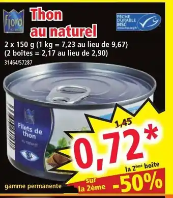 Thon Au Naturel 2 x 150g