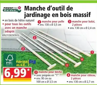 Norma Manche d' Outil de Jardinage en Bois Massif aanbieding