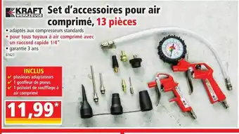 Kraft Set d' Accessoires Pour Air Comprime 13 Pieces