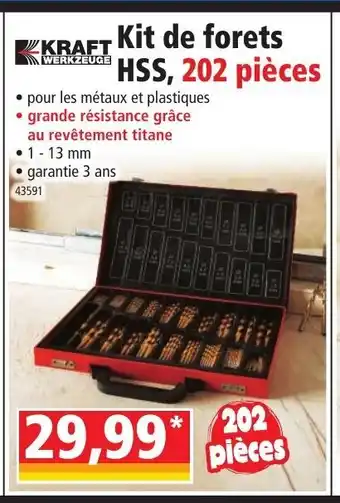 Kraft Kit de Forets HSS 202 Pieces