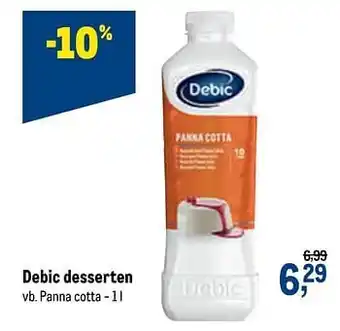 Makro Debic desserten panna cotta 1L aanbieding