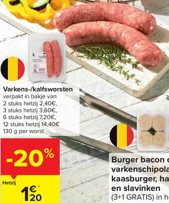 Carrefour Market Varkens-/Kalfsworsten aanbieding