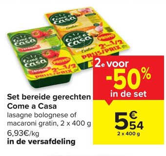 Carrefour Market Come a Casa Set Bereide Gerechten aanbieding