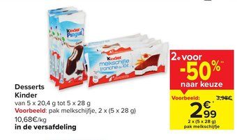 Carrefour Market Kinder Desserts aanbieding