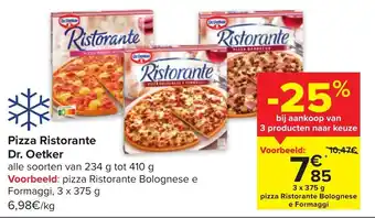 Carrefour Market Dr. Oetker Pizza Ristorante Alle Soorten aanbieding
