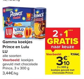 Carrefour Market Gamma Koekjes Prince en Lulu LU aanbieding