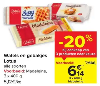 Carrefour Market Lotus Wafels en Gebakjes aanbieding