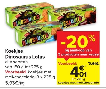 Carrefour Market Koekjes Dinosaurus Lotus aanbieding