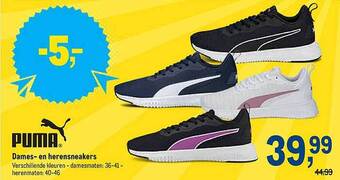 Makro Puma dames en herensneakers aanbieding