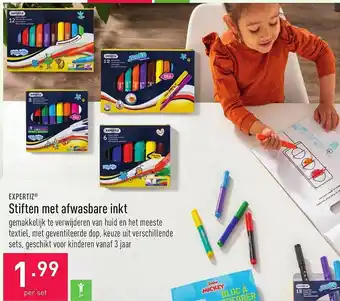 ALDI Expertiz stiften met afwasbare inkt aanbieding
