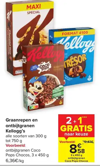 Carrefour Market Kellogg's Graanrepen en Ontbijtgranen aanbieding