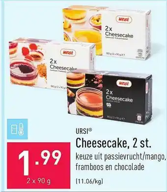 ALDI Ursi cheesecake, 2 St. 2x90 gram aanbieding