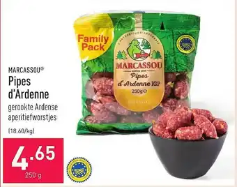 ALDI Marcassou pipes d'ardenne 250 gram aanbieding