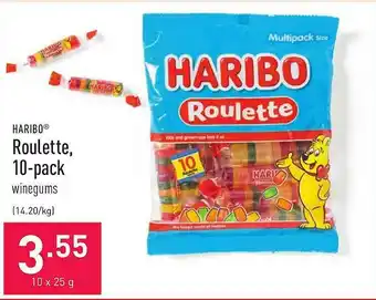 ALDI Haribo roulette, 10-pack 10x25 gram aanbieding