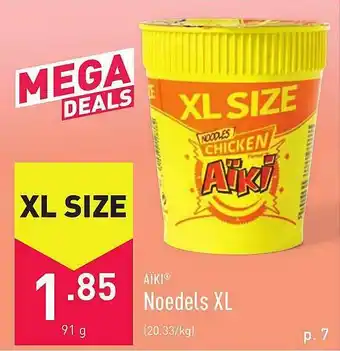 ALDI Aiki noedels xl 91 gram aanbieding