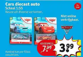 Kruidvat Cars diecast auto schaal 1:55 aanbieding