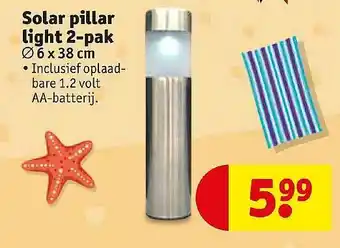 Kruidvat Solar pillar light 2-pak aanbieding