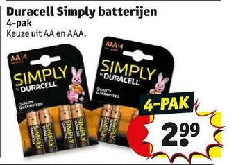Kruidvat Duracell simply batterijen aanbieding