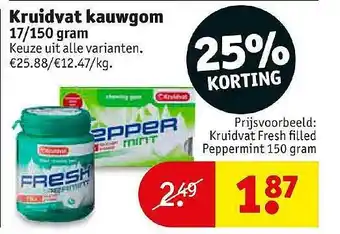 Kruidvat Kruidvat kauwgom 150 gram aanbieding