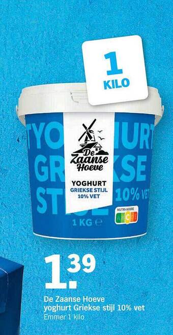 Albert Heijn De Zaanse Hoeve Yoghurt Griekse Stijl 10% Vet 1kilo aanbieding