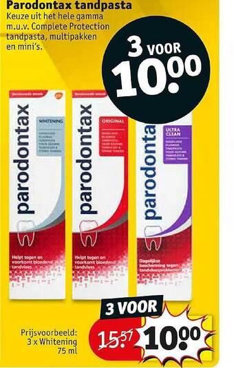 Kruidvat Parodontax tandpasta 75 ml aanbieding
