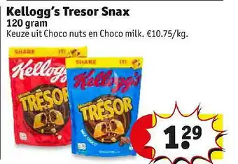 Kruidvat Kellogg's tresor snax 120 gram aanbieding
