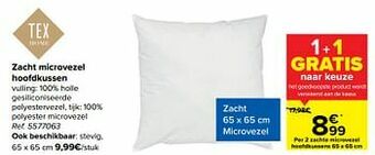 Carrefour Zacht microvezel hoofdkussen aanbieding