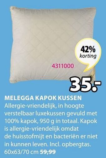 Melegga kapok kussen