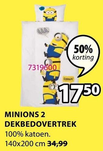 Jysk Minions 2 dekbedovertrek 140x200cm aanbieding