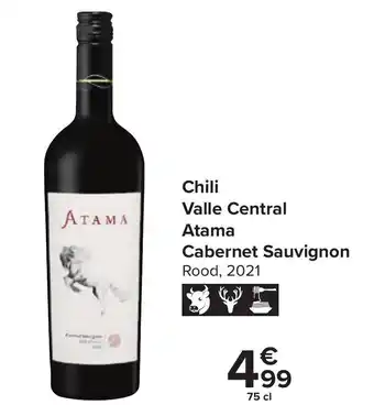 Carrefour Market Chili Valle Central Atama Cabernet Sauvignon Rood 2021 aanbieding