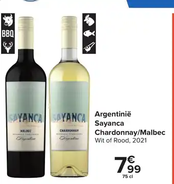 Carrefour Market Argentine Sayanca Chardonnay/Malbec Wit of Rood 2021 aanbieding