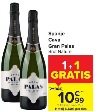 Carrefour Market Spanje Cava Gran Palas Brut Nature aanbieding