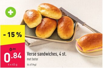ALDI Verse sandwiches, 4 st. aanbieding