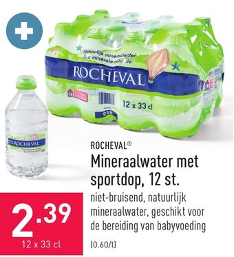 ALDI Rocheval Mineraalwater met sportdop, 12 st. aanbieding